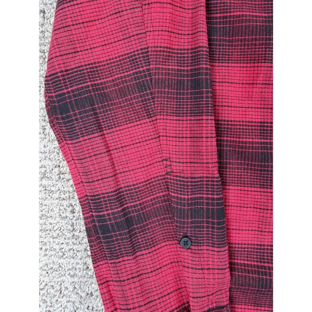 Lululemon Masons Peak Performance Flannel Mens Red Plaid Long Sleeve Shirt Sz XL